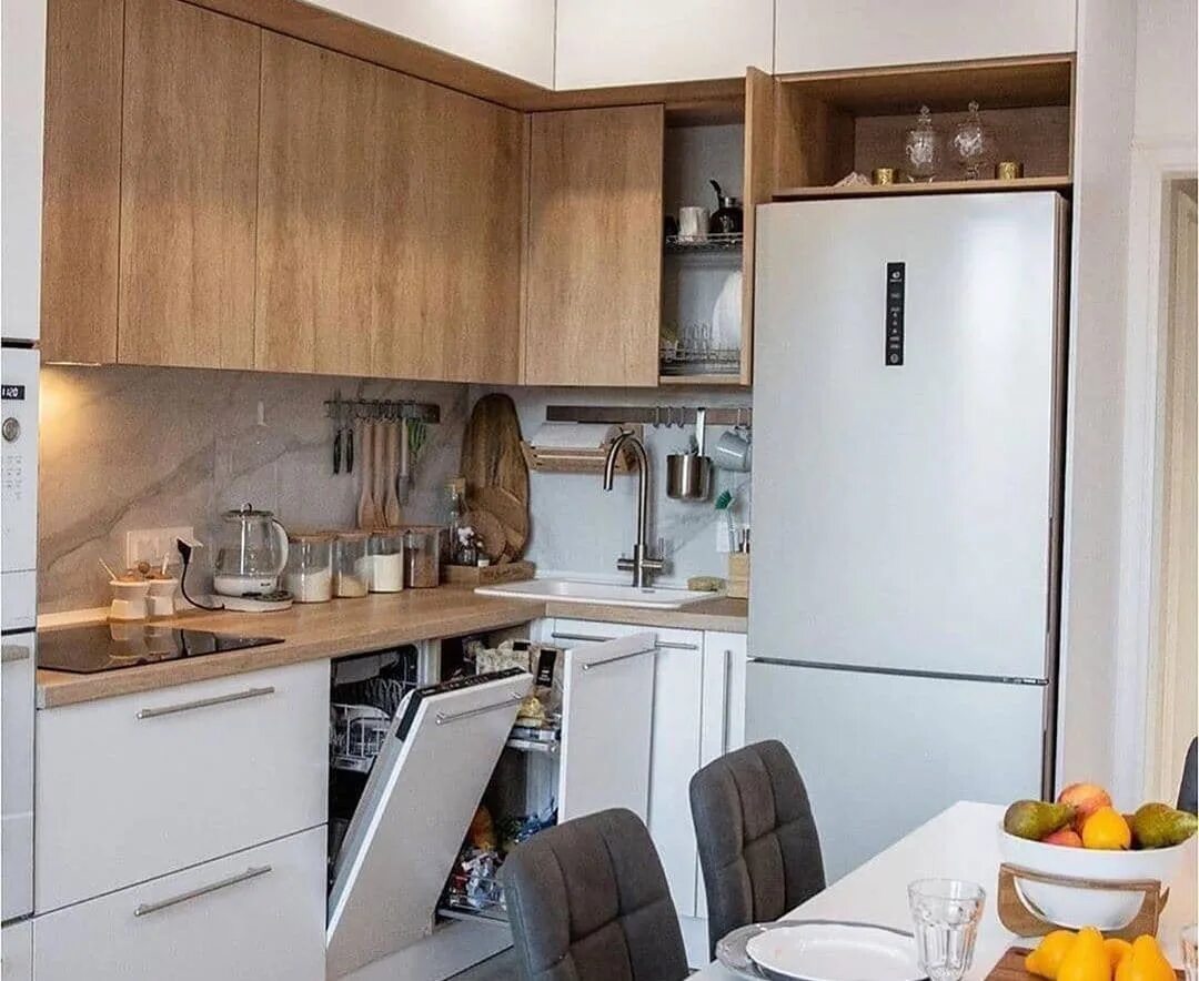 Кухня угловая фото дизайн 12 кв Выполненный проект - КУХНЯ ЭМАЛЬ ШАРЛОТА ДЛЯ ВАРВАРЫ