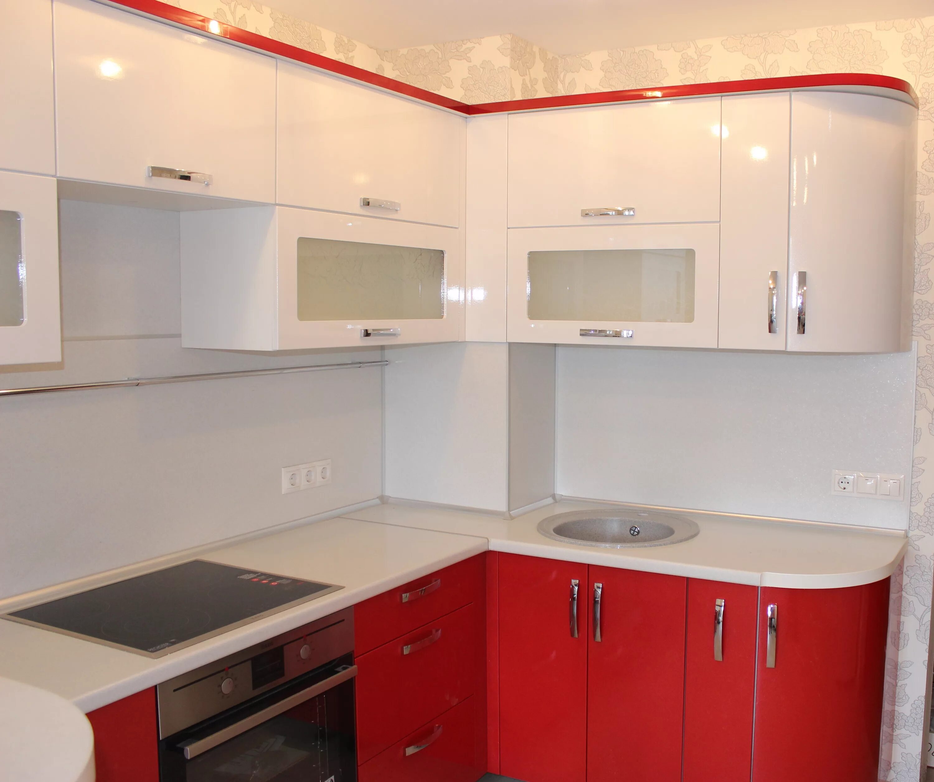 Кухня угловая красная фото Красная кухня с барной стойкой (82 фото) " НА ДАЧЕ ФОТО