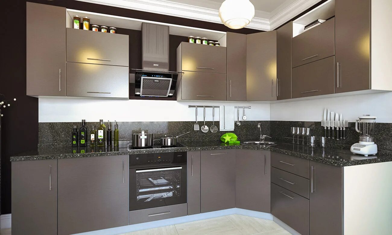 Кухня угловая матовая фото Дорогие кухонные гарнитуры матовые - купить в Москве в интернет-магазине - mebel