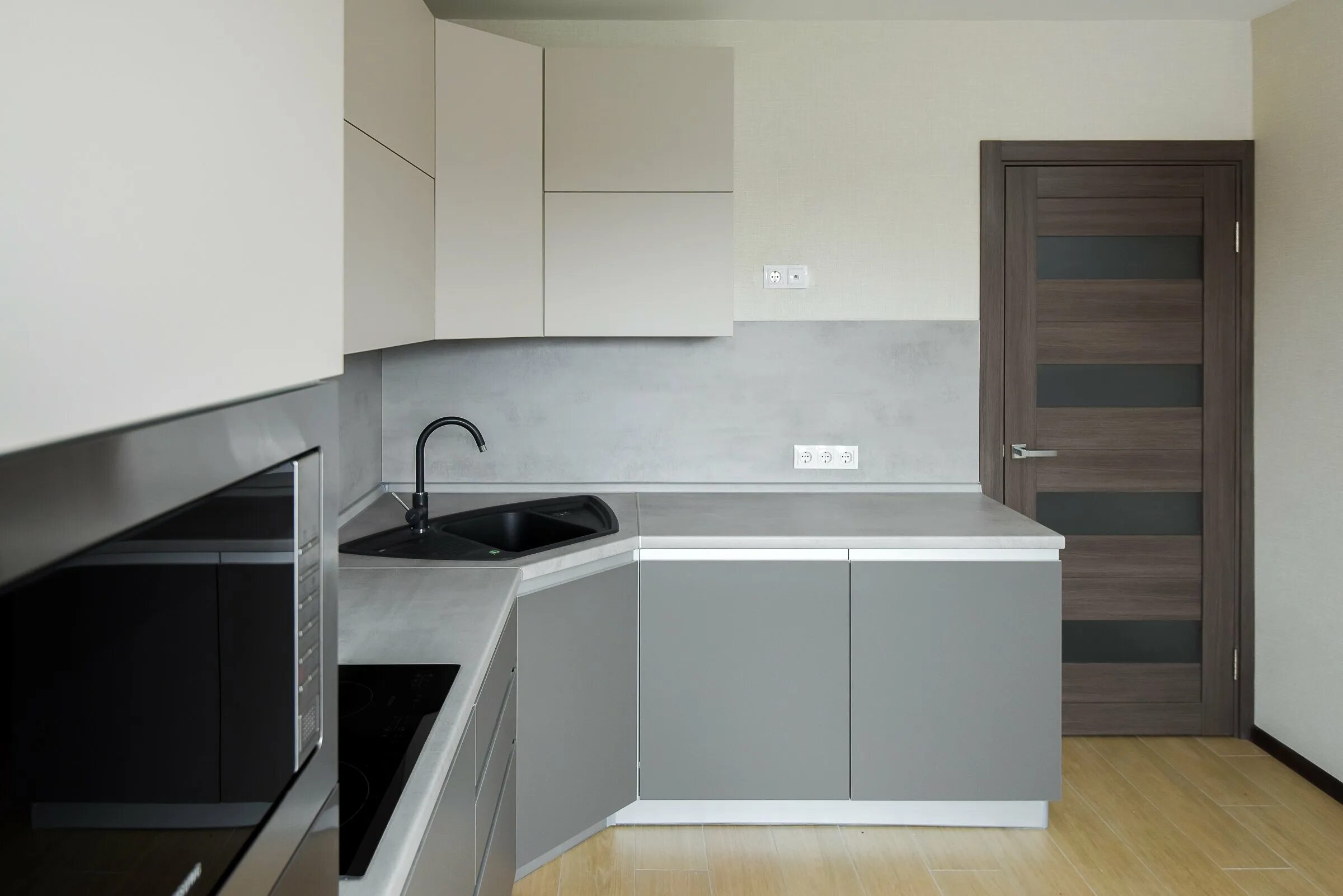 Кухня угловая матовая фото Матовый акрил для кухни - 66 фото