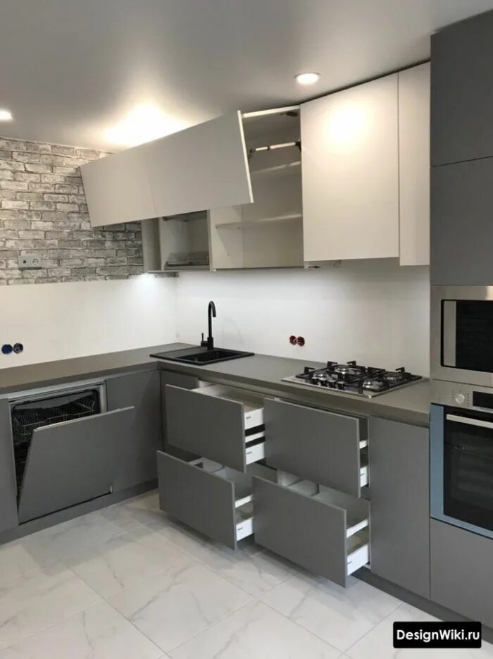 Кухня угловая матовая фото Дизайн Угловой Кухни 2021: 137 фото, размеры, идеи мойки в углу Interior design 