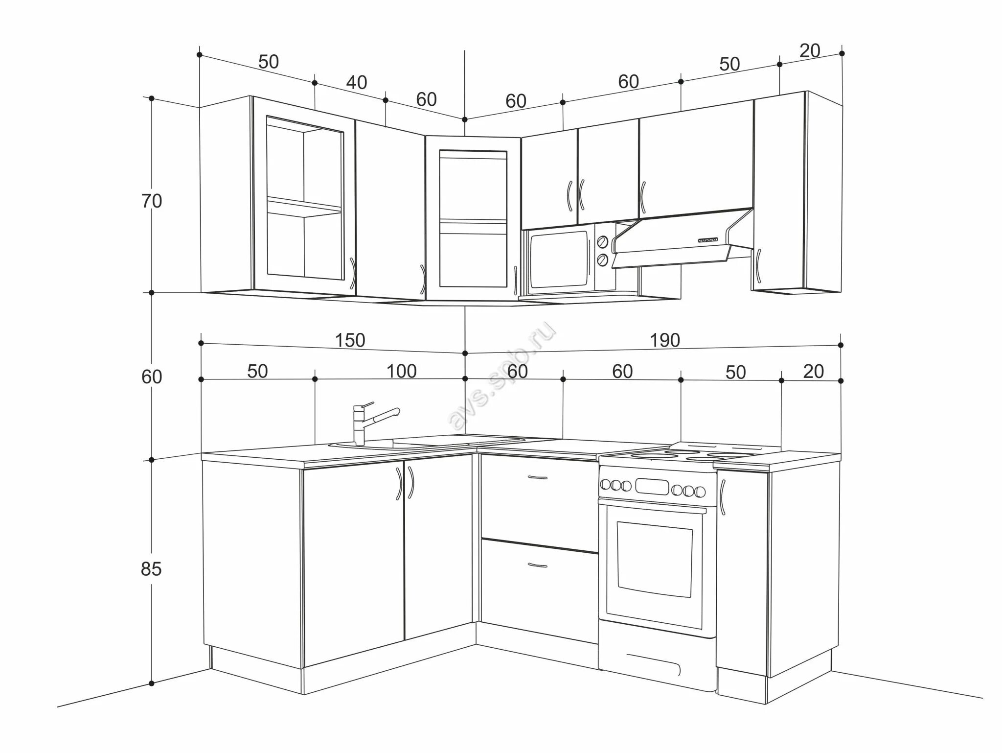 Кухня угловая планировка размеры Готовые чертежи кухни, макеты, схемы с размерами - 78 фото