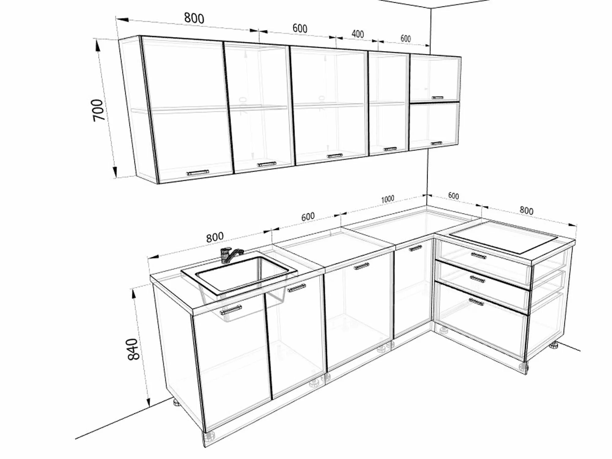 Кухня угловая планировка размеры Угловая кухня Люкс Шоколад глянец, Коричневый темный 240х222х44 МДФ, ПВХ Россия 