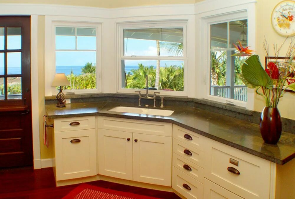 Кухня угловая с окном варианты интерьера Corner Kitchen Sink Design Ideas Kitchen sink design, Kitchen design small, Kitc