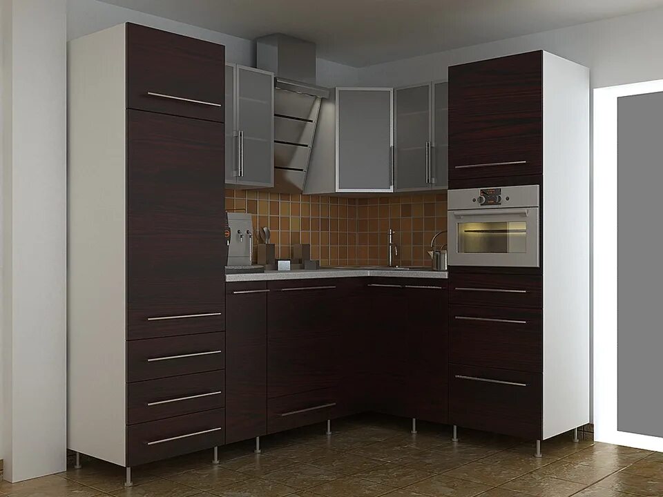 Кухня угловая с пеналом фото дизайн Kitchen design corner photo with pencil case (50 Photos)