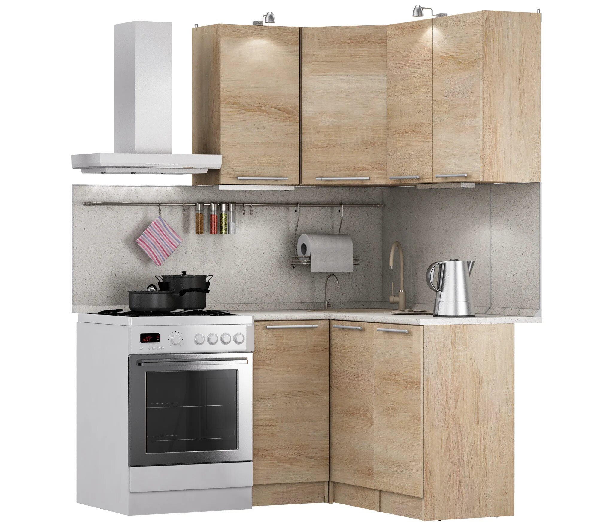 Кухня угловая столплит фото Кухня угловая Ангелина Классик 1,4 х 1 м (Дуб Сонома) купить за 36686 руб. в инт