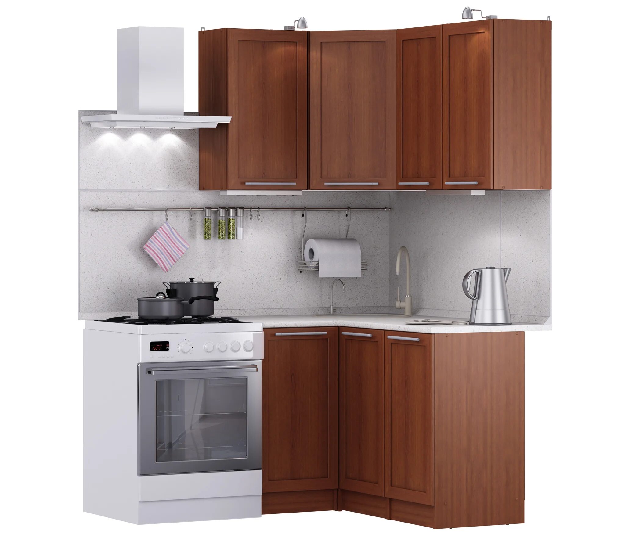 Кухня угловая столплит фото Кухня угловая Ангелина Квадро 1,4 х 1 м (Итальянский орех) купить со скидкой 50 