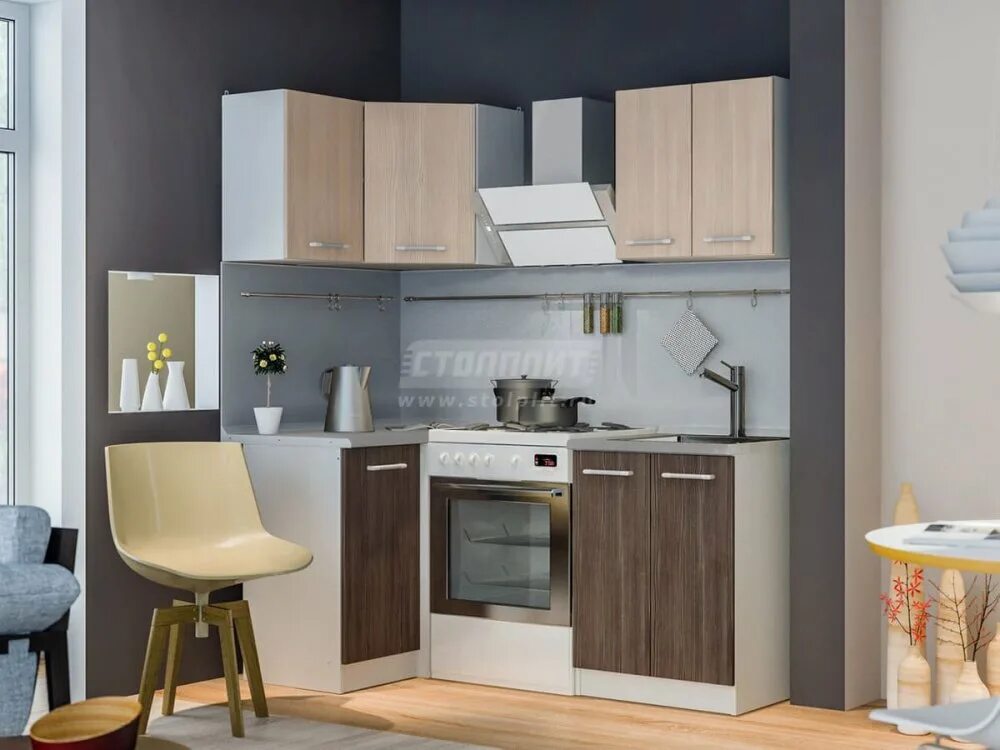 Кухня угловая столплит фото Угловой модуль кухни "Виктория" купить недорого в Оби