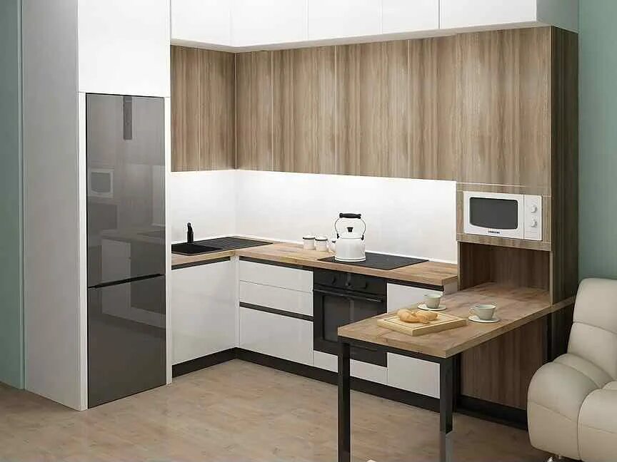 Кухня угловой стол фото Вытяжка - Купить бытовую технику, мебель, посуду и растения - цены на товары для