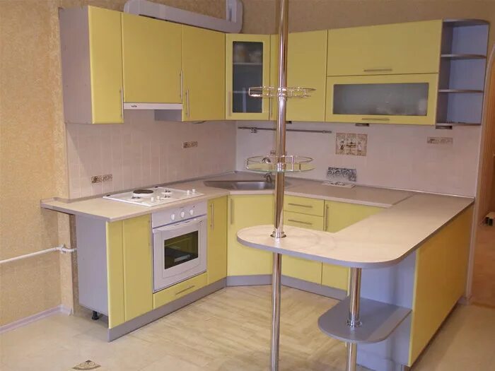 Кухня угловой стол фото Угловые кухни малогабаритные с барной - Дом Мебели.ру