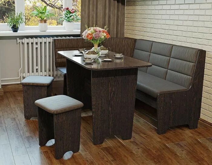 Кухня уголок фото цена Кухонный уголок Техас исп.2 венге кашемир коричневый купить в Краснодаре, гарант