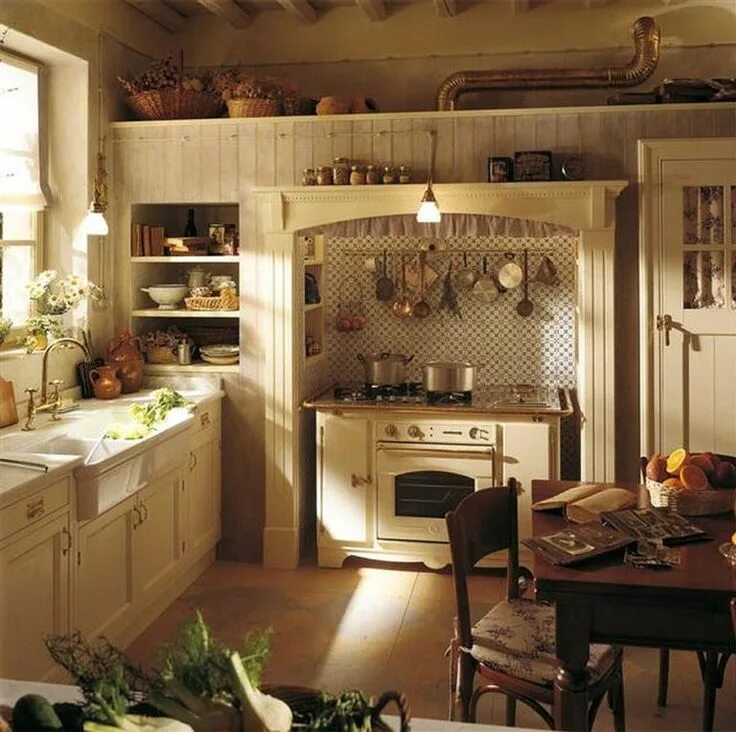 Кухня уютный дом интерьер Kawaii Interior Country kitchen designs, French country kitchens, Country kitche