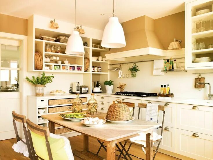Кухня уютный дом интерьер Yellow kitchen Decoración de unas, Decoración de cocina, Cocinas de casa