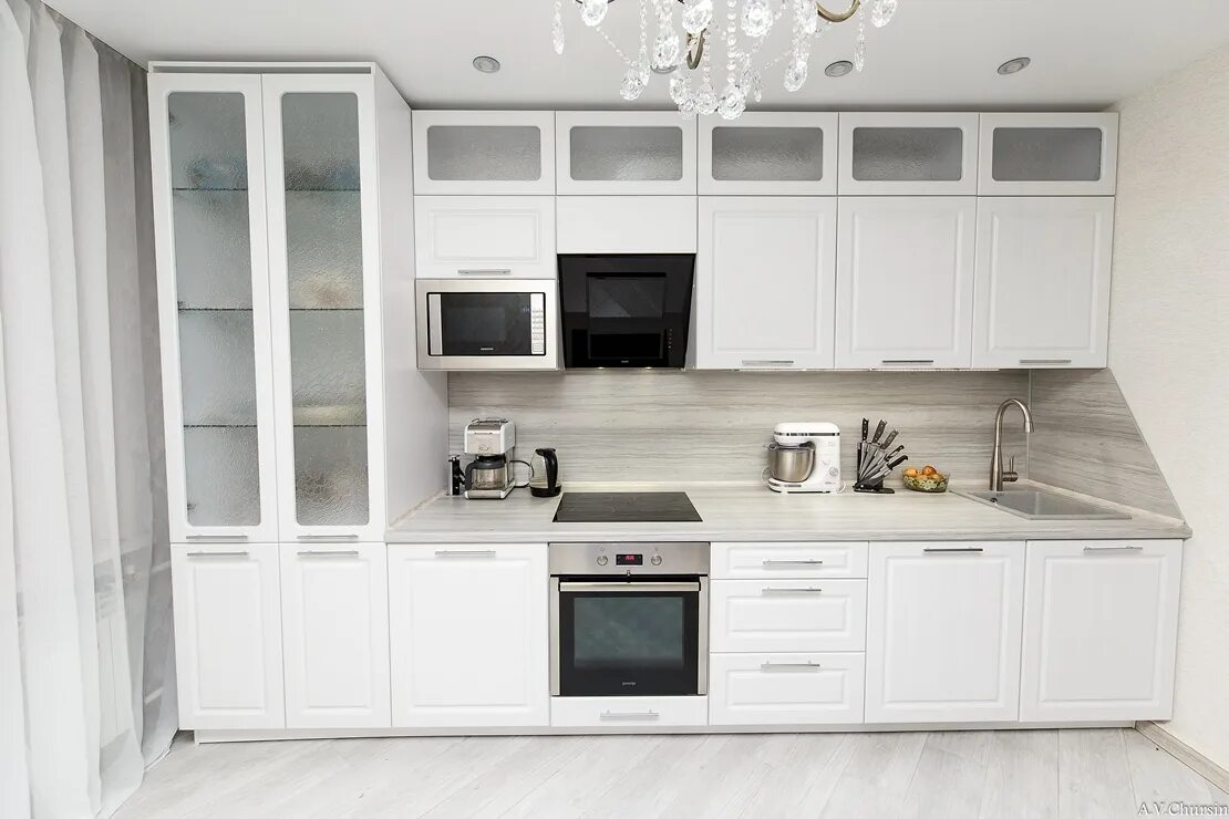 Кухня ясень белый фото в интерьере Кухня "Норртелье"