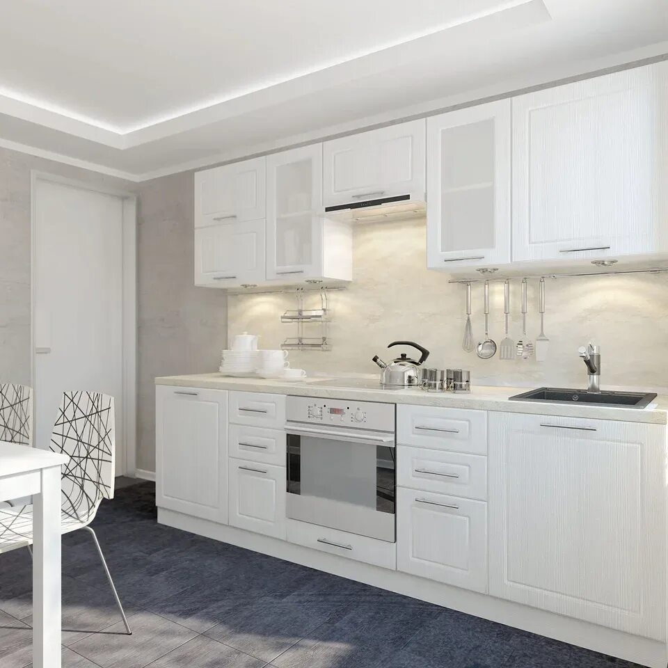 Кухня ясень белый фото в интерьере Kitchen pearl gloss photo (45 Photos)