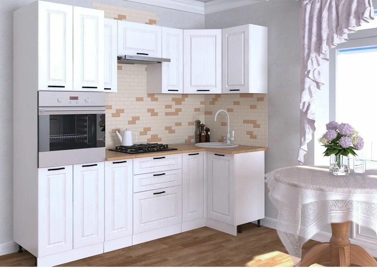 Кухонька екатеринбург фото Кухонный гарнитур 9 Белый Вегас 1000х2500 с пеналом купить в Екатеринбурге Интер