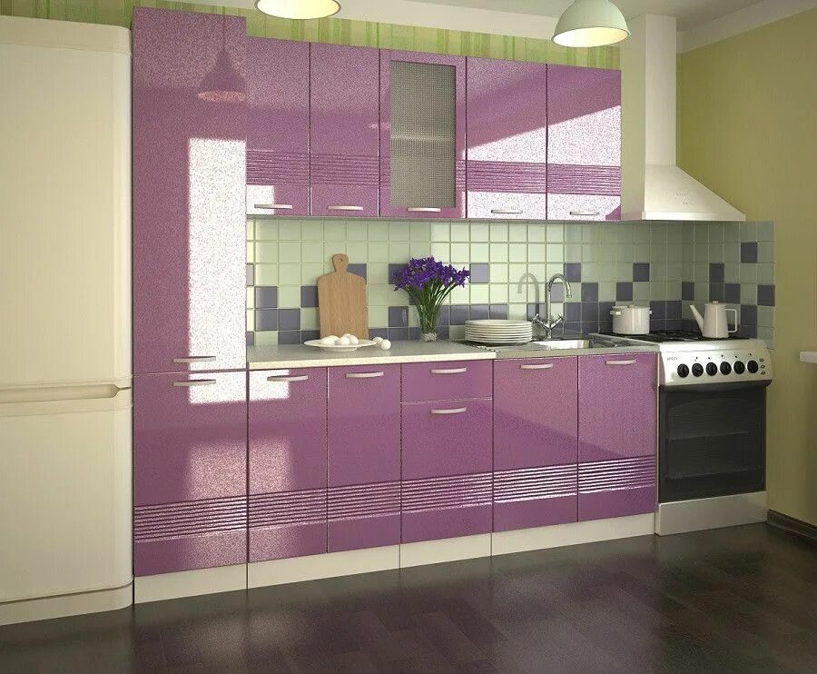 Кухонька мебель екатеринбург фото Волна Фиолетовый металлик 2200. Купить в Екатеринбурге - Мебельный центр "Кухонь