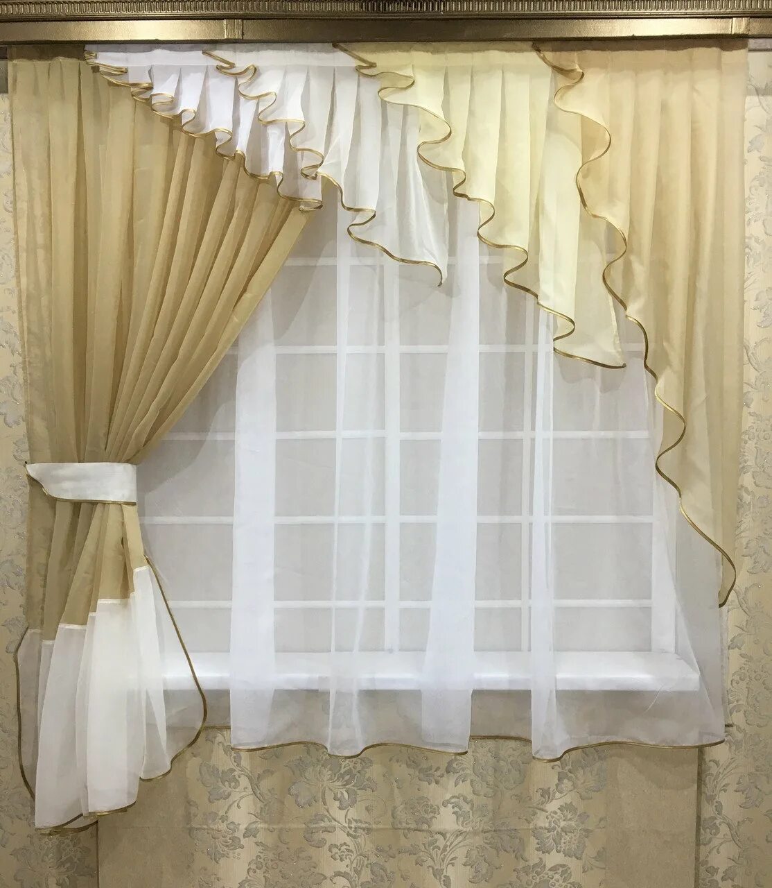 Кухонна тюль фото Бежевая тюль на кухню фото - DelaDom.ru