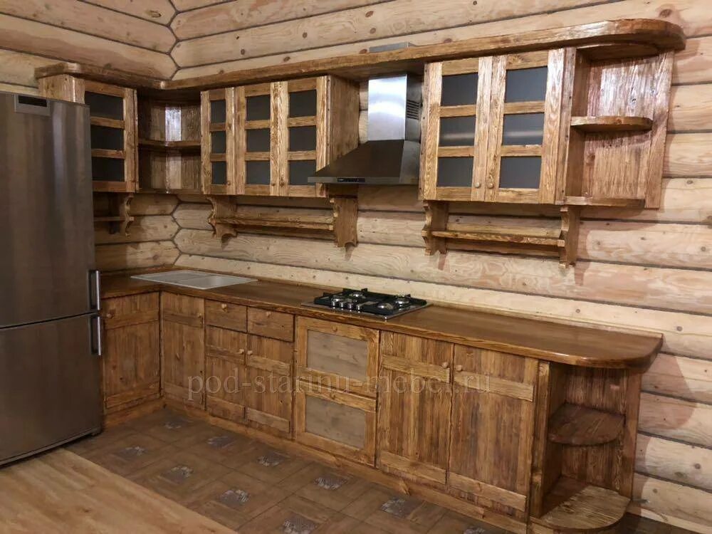 Кухонная из дерева своими руками фото Кухни под старину из дерева фото - DelaDom.ru