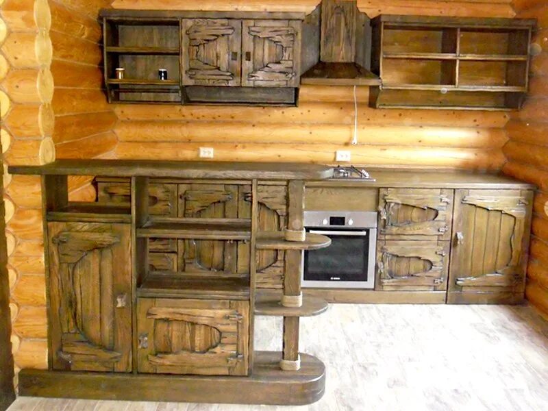 Кухонная из дерева своими руками фото Кухня художественного дизайна "под старину". 2017 Столярная-мастерская. Мебель и