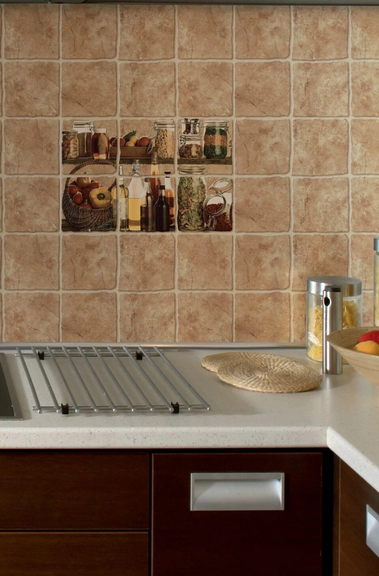 Кухонная керамическая плитка фото Caro Marrone 15x15 Modern Ceramics - Плитка Модерн Керамикс Каро Маррон терракот