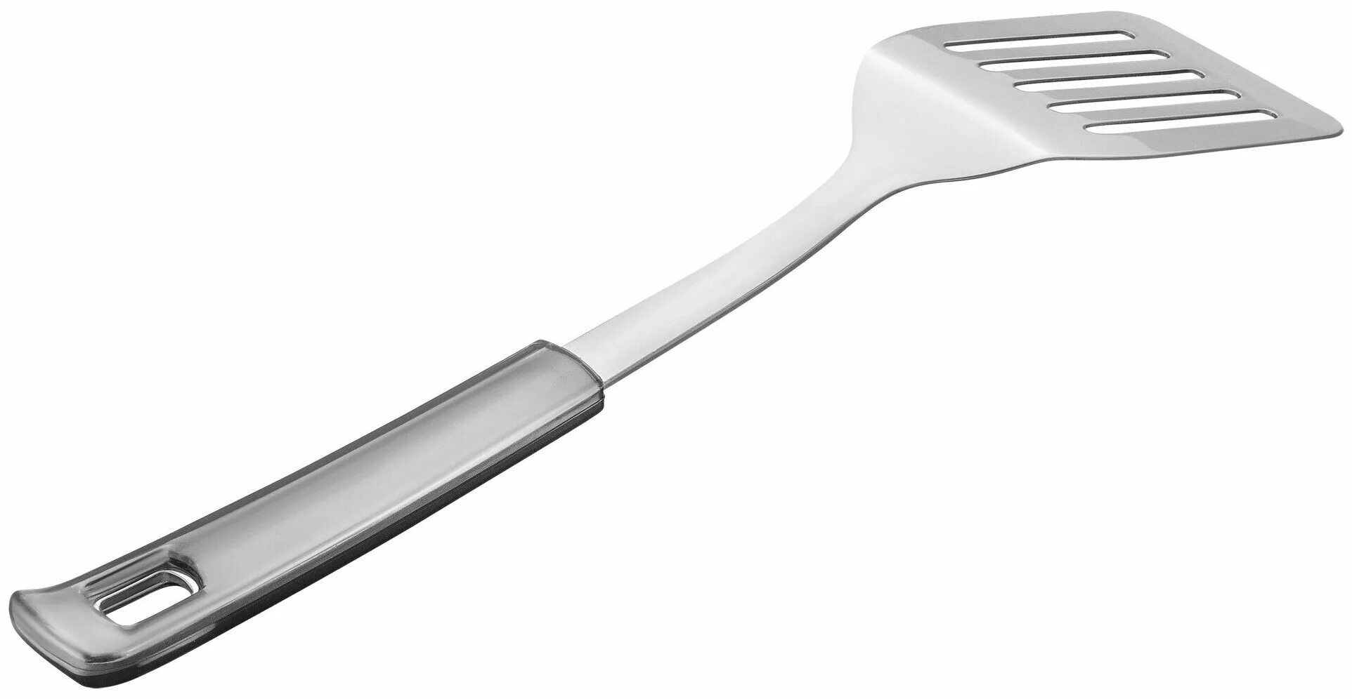 Кухонная лопатка фото Лопатка с пластиковой ручкой / Лопатка металлическая, перфорированная, кухонная,