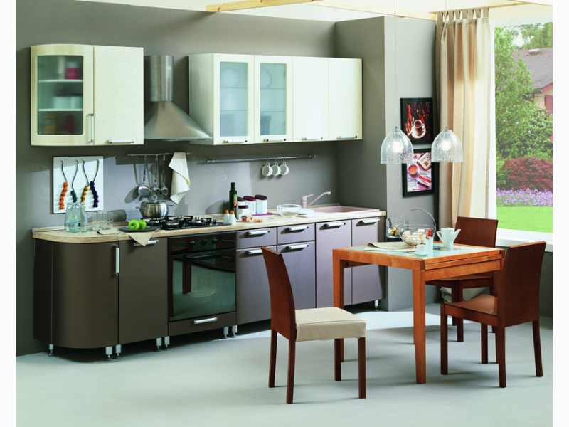 Кухонная мебель боровичи каталог фото и цены Купить Кухонный гарнитур Классика с гнутыми фасадами 2335мм в интернет-магазине 