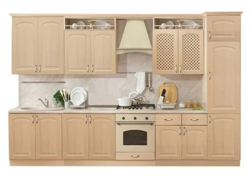 Кухонная мебель боровичи каталог фото и цены Кухня Трапеза Массив Люкс 2900 мм - купить за 68897.00 руб. в Москве по цене про