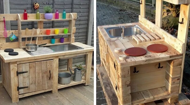 Кухонная мебель для дачи своими руками Полки для кухни из поддонов - Гранд Проект Декор.ру