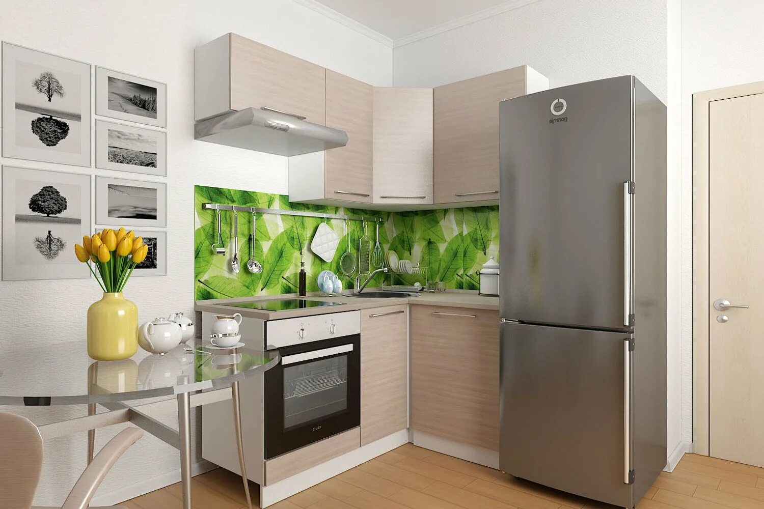 Кухонная мебель фото малогабаритная Угловая кухня для малогабаритной кухни фото - DelaDom.ru