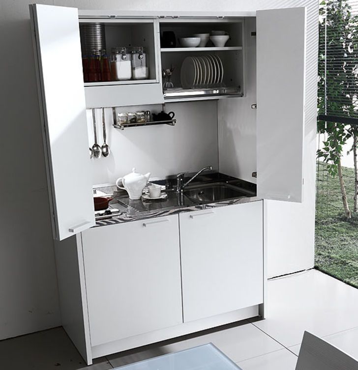 Кухонная мебель фото малогабаритная Minikjøkken i skapet - Dinside Interiør og design Minikjøkken, Kjøkken, Skap