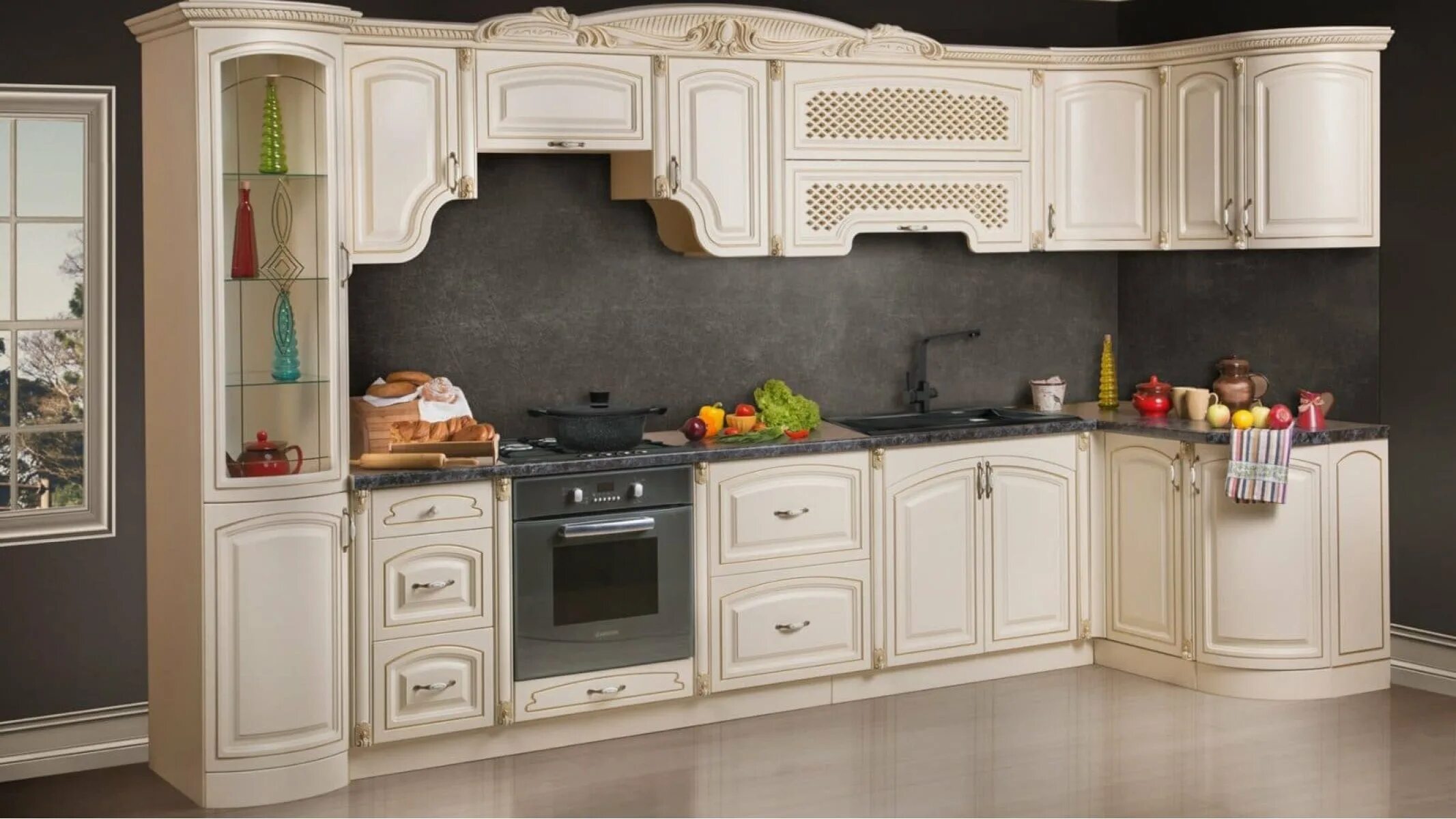 Кухонная мебель фото цена москва МАРЛЕН кухонный гарнитур угловой 1,4-3,7 м, производство: СКФМ (Северо-Кавказска