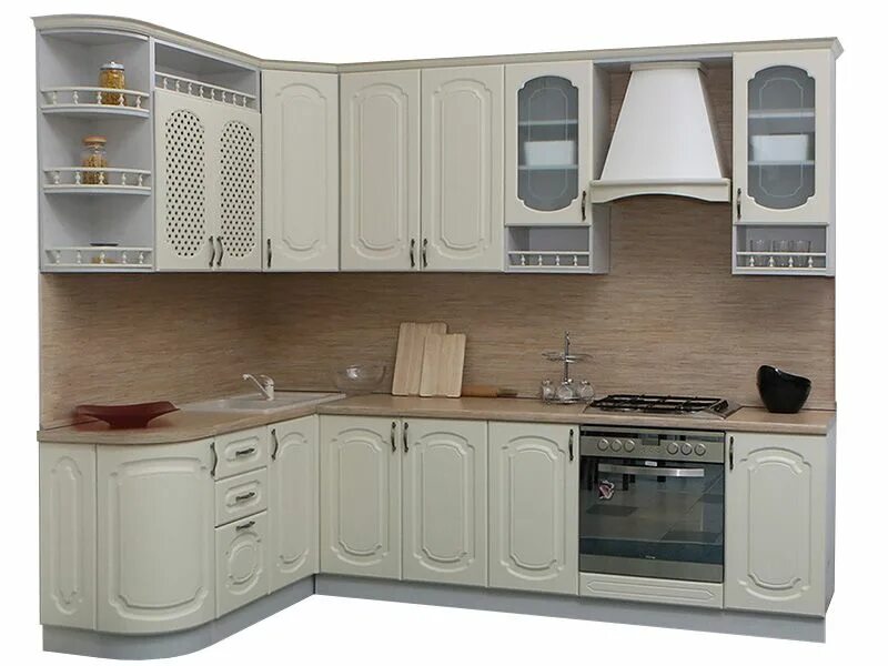 Кухонная мебель фото цена москва Кухня Классика Прованс угловой 1735х2200 купить в Санкт-Петербурге c доставкой п