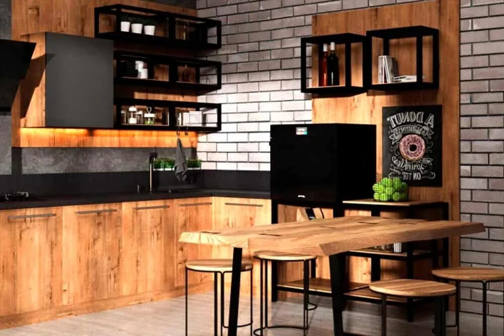 Кухонная мебель лофт фото Фото Кухни в стиле Лофт