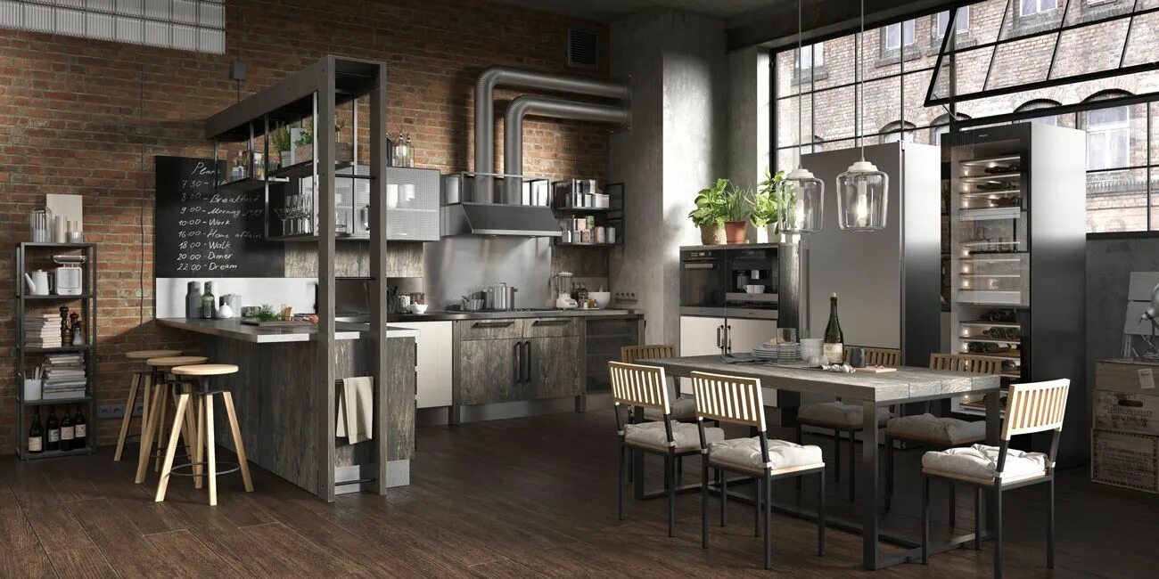 Кухонная мебель лофт фото Каталог :: Кухни :: Кухня INDUSTRIAL