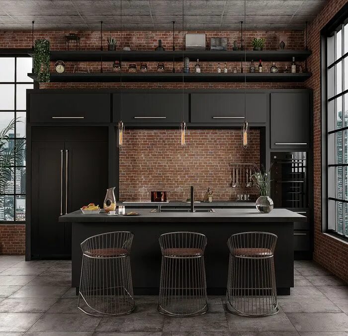 Кухонная мебель лофт фото 80 Black Kitchen Cabinets - The Most Creative Designs & Ideas Industrial kitchen