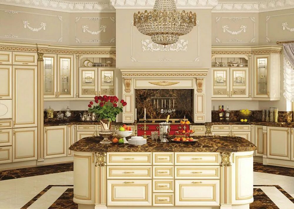 Кухонная мебель махачкала фото Кухня "Ника Д'ОРО бежевая" на заказ в Махачкале - фото и цена