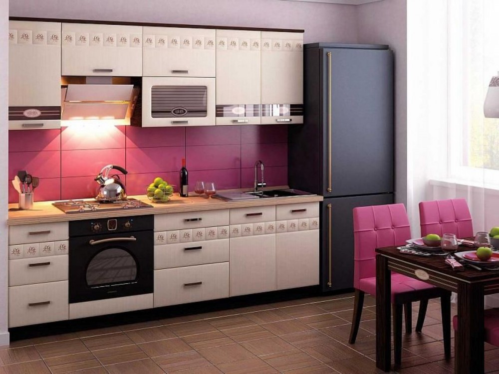 Кухонная мебель недорого фото Кухонный гарнитур Аврора 19 (ширина 240 см) купить недорого ОК-МЕБЕЛЬ в Нижнем Т