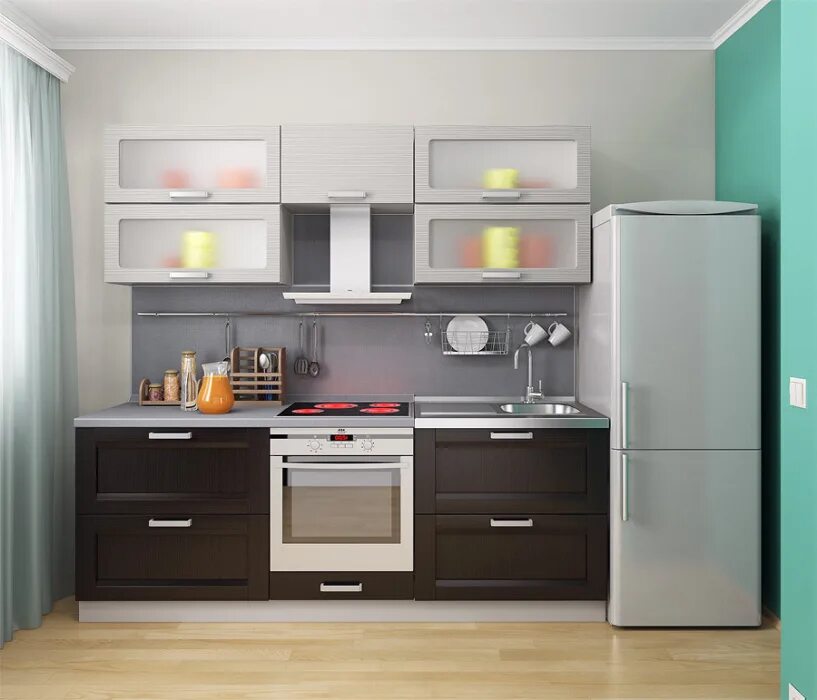 Кухонная мебель столплит каталог фото и цены Кухонный гарнитур Регина Песочный/Дуб Темный СБК/Анна Онденс купить за 50278 руб