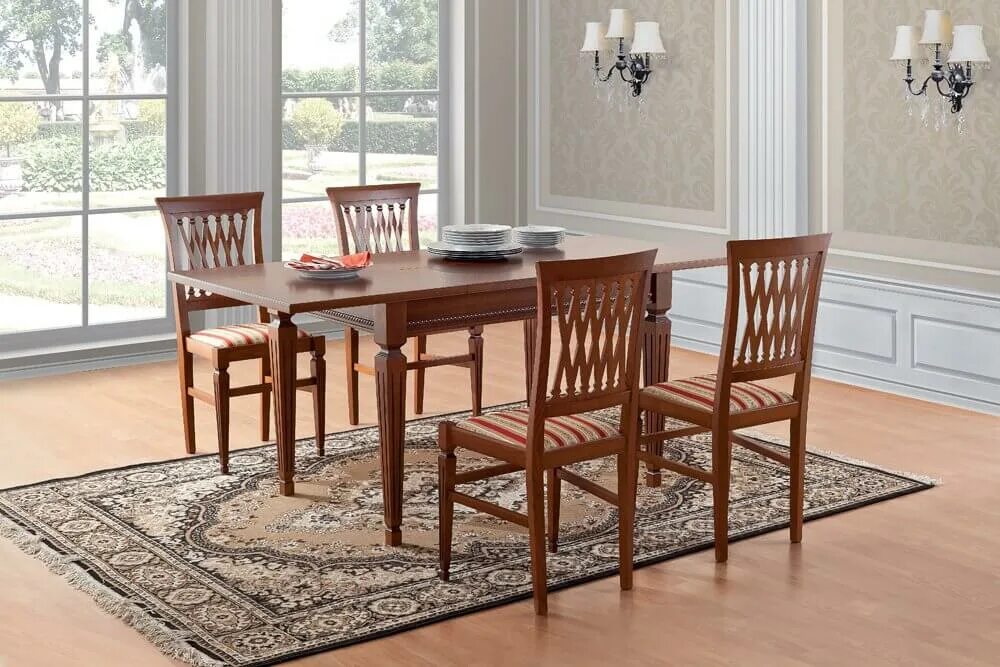 Кухонная мебель столы стулья фото цены Заказать большую кухню "Бергонцо" в классическом стиле в Красноярске Три Линии