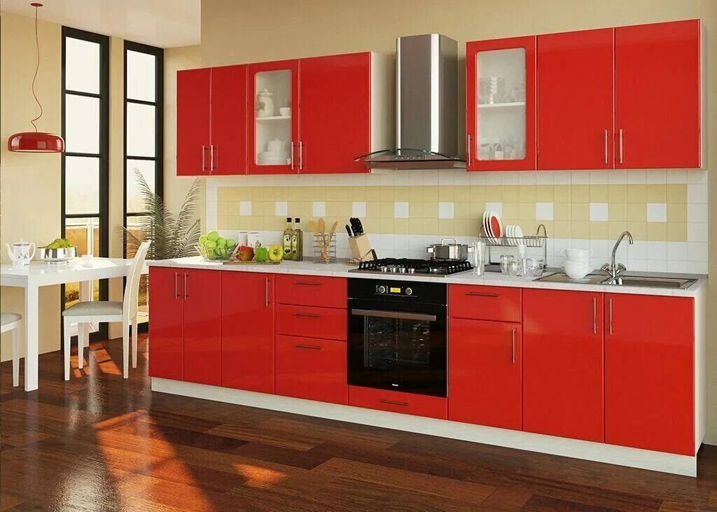 Кухонная мебель цвета фото Красные кухни на заказ по низким ценам - заказать мебель от производителя