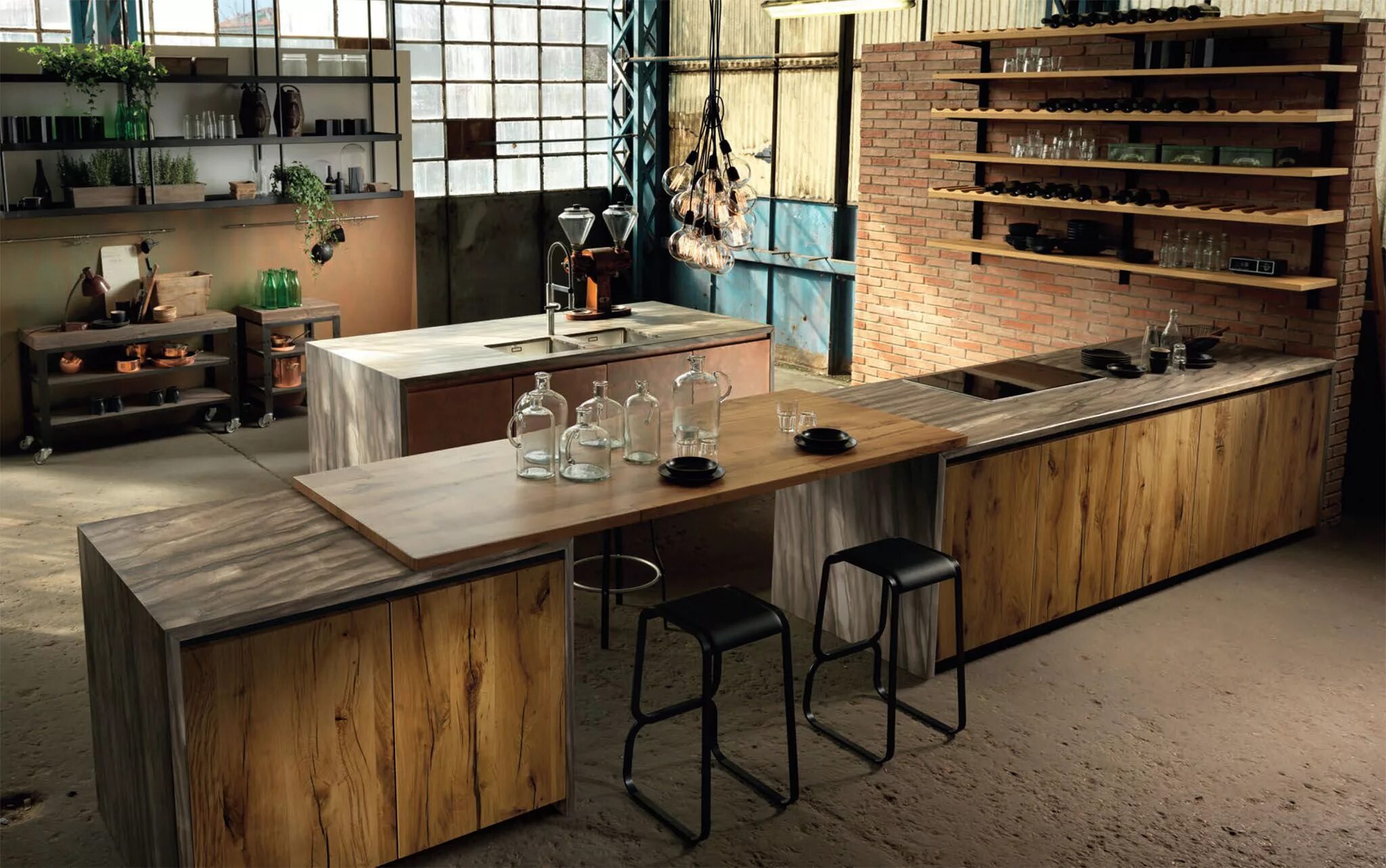Кухонная мебель в стиле лофт The Factory a reclaimed kitchen kitchen cabinets by Aster Cucine. Funky kitchen,