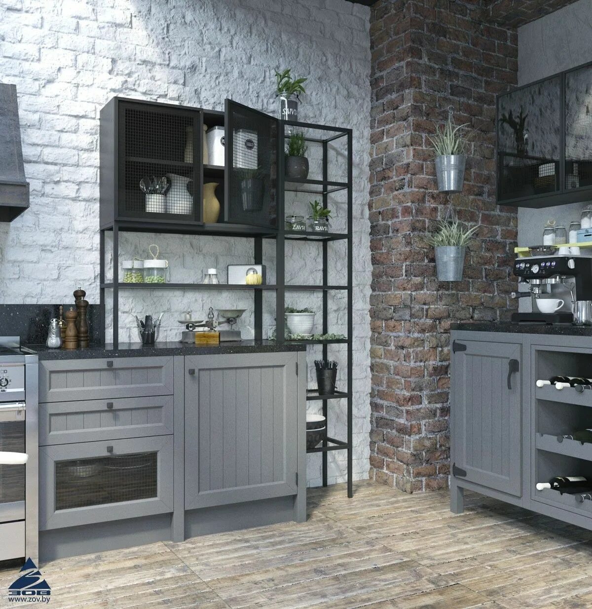 Кухонная мебель в стиле лофт Кухня "Лофт Легно" Фабрика ЗОВ European kitchen design, Home, Home office furnit