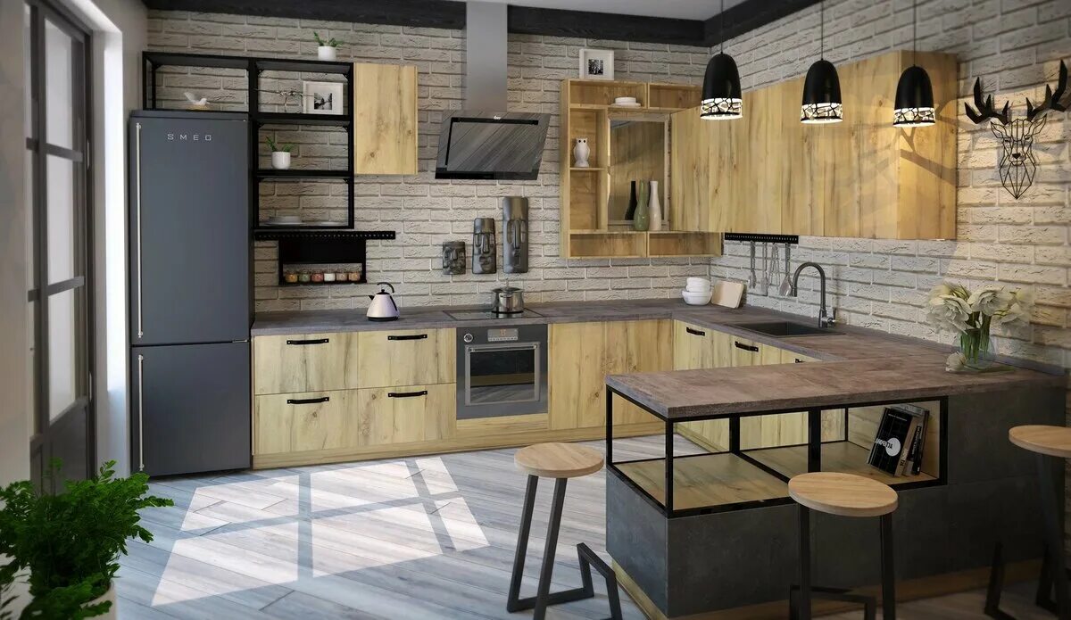 Кухонная мебель в стиле лофт фото Мебель в стиле лофт.Для гостиной, для кухни, для спальни и ресторана Дизайн&Ремо