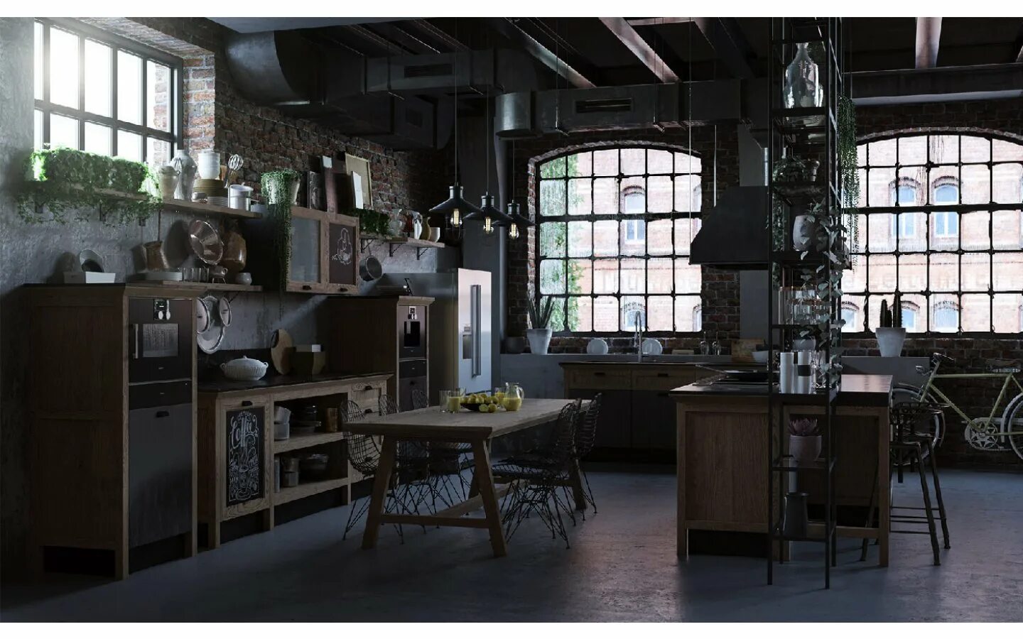 Кухонная мебель в стиле лофт фото Где купить Лофт кухня в Минске. ЗОВ-ЛенЕвромебель