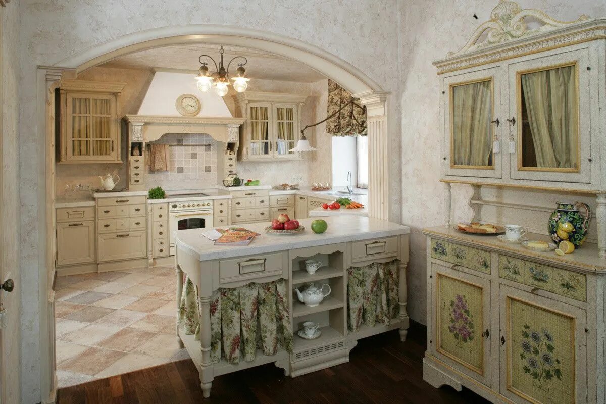 Кухонная мебель в стиле прованс фото кухня в итальянском стиле Интерьер кухни в итальянском стиле #yandeximages Bathr