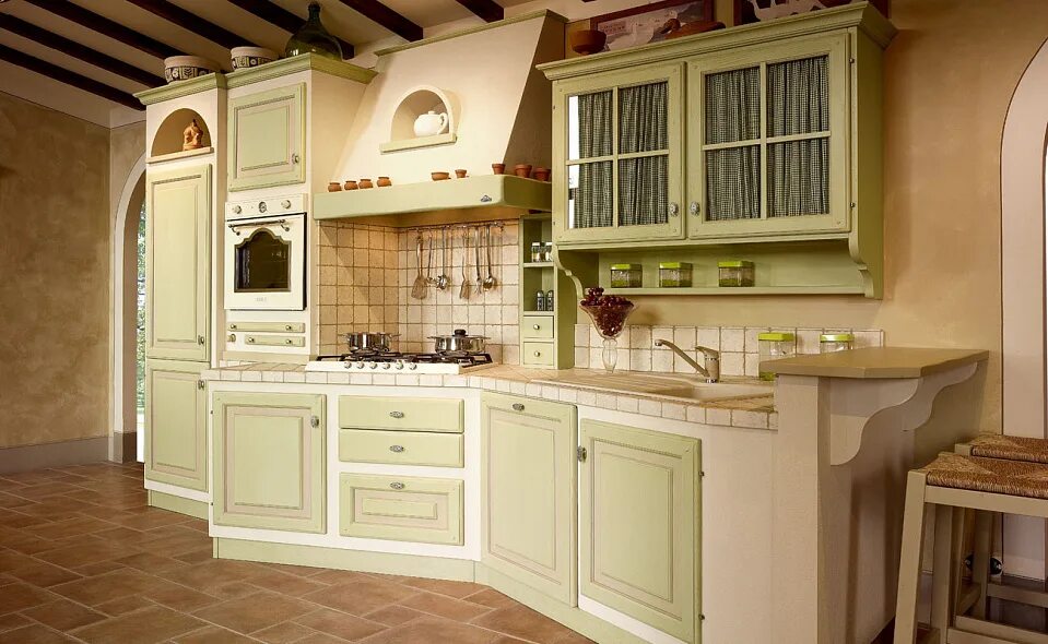 Кухонная мебель в стиле прованс фото Кухня Le Cucine Dei Mastri Country из Италии, купить итальянскую кухню Le Cucine