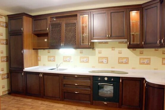 Кухонная мебель в ташкенте фото и цены Готовый проект кухни "Эльза" из массива ясеня от 104 000 руб.