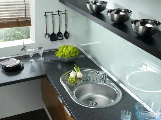 Кухонная мойка в интерьере Pin on wnętrza Kitchen, Kitchen appliances, Decor