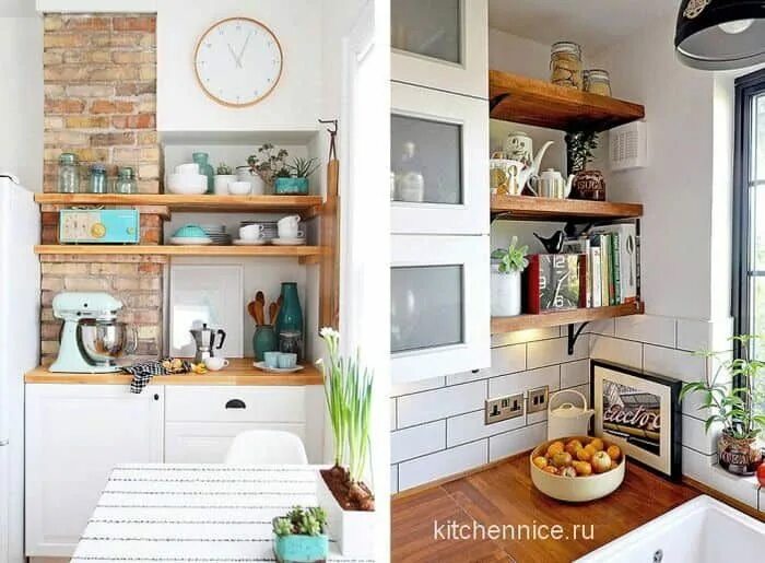 Кухонная ниша фото Модные кухни, фото дизайн 2018 года, новинки интерьера Кухня с открытыми полками